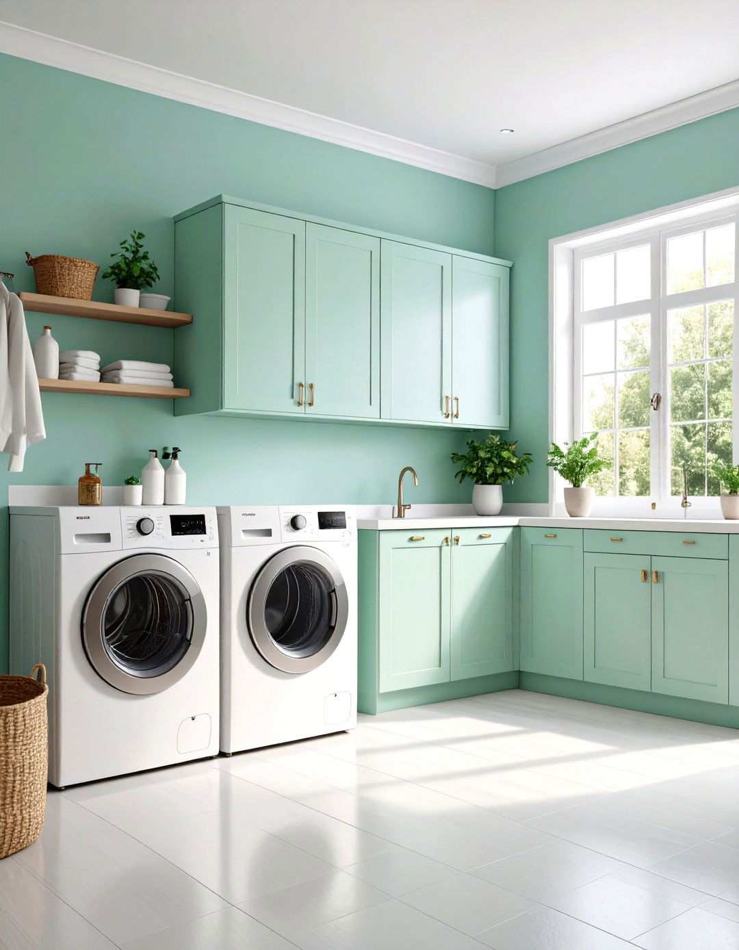 Soft Mint Refresh - 24 Laundry Room Paint Ideas