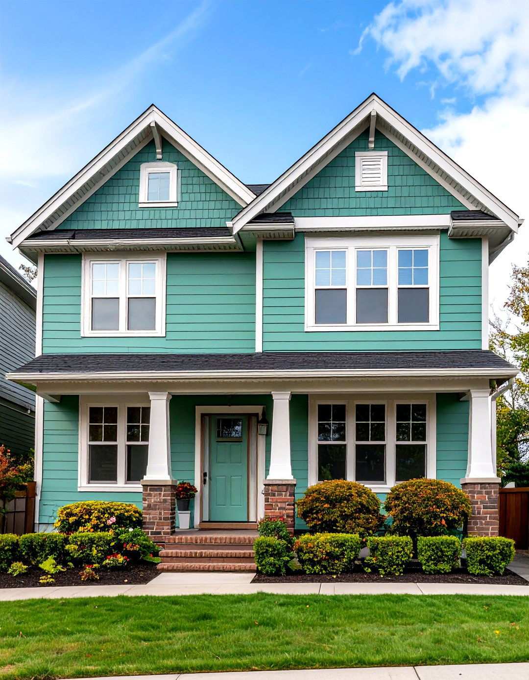 Soft Mint Vinyl with Brown Brick Fresh Traditional - 24 Vinyl Siding and Brick Combinations