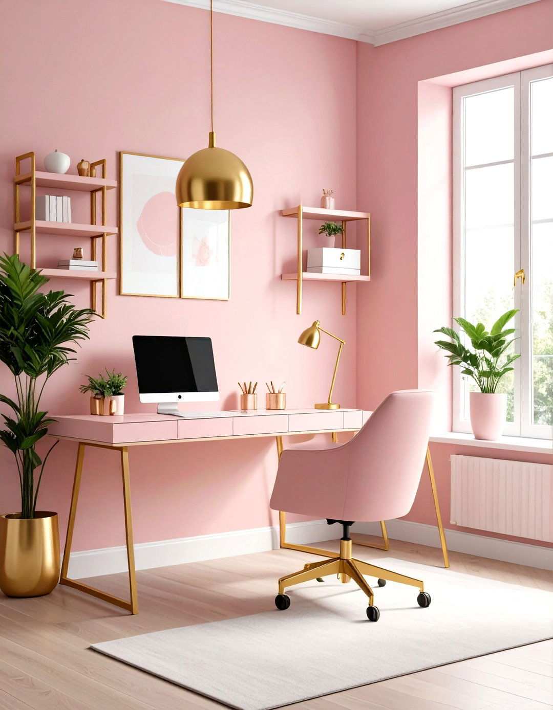 Soft Pink Feminine Professional - 24 Home Office Paint Colors