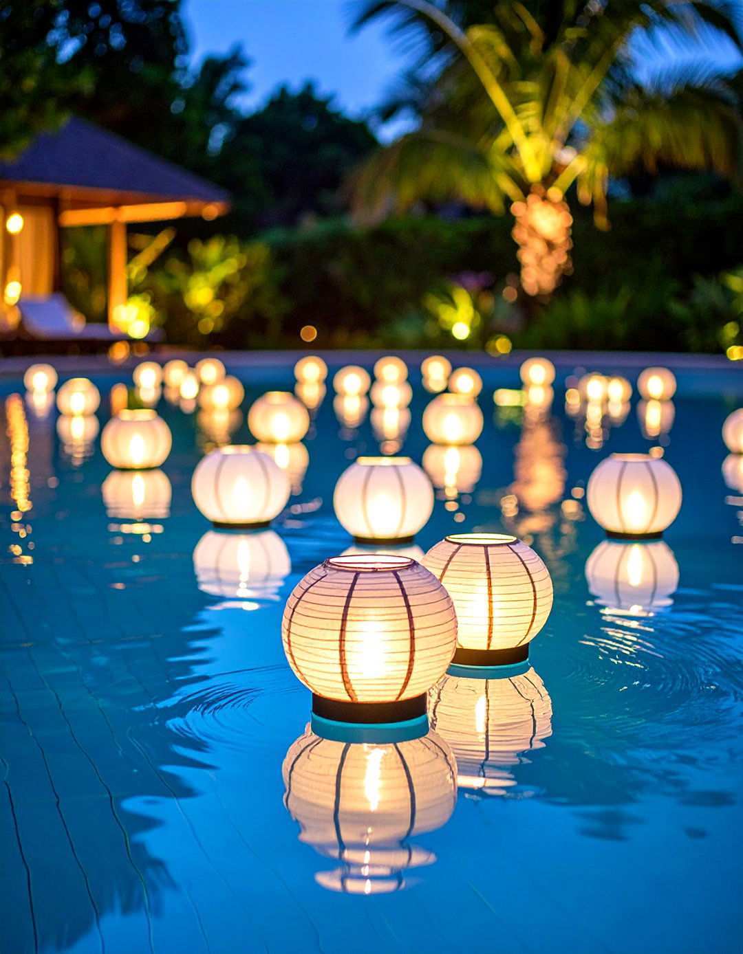 Solar Floating Pool Lights - 24 Pool Lighting Ideas