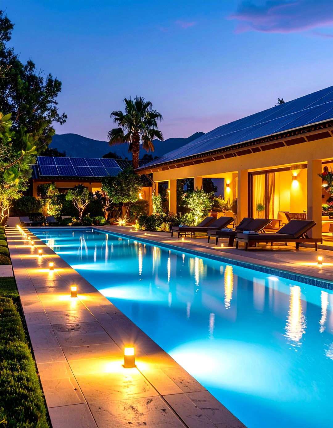 Solar Powered Pathway Pool Lighting System - 24 Pool Walkway Ideas