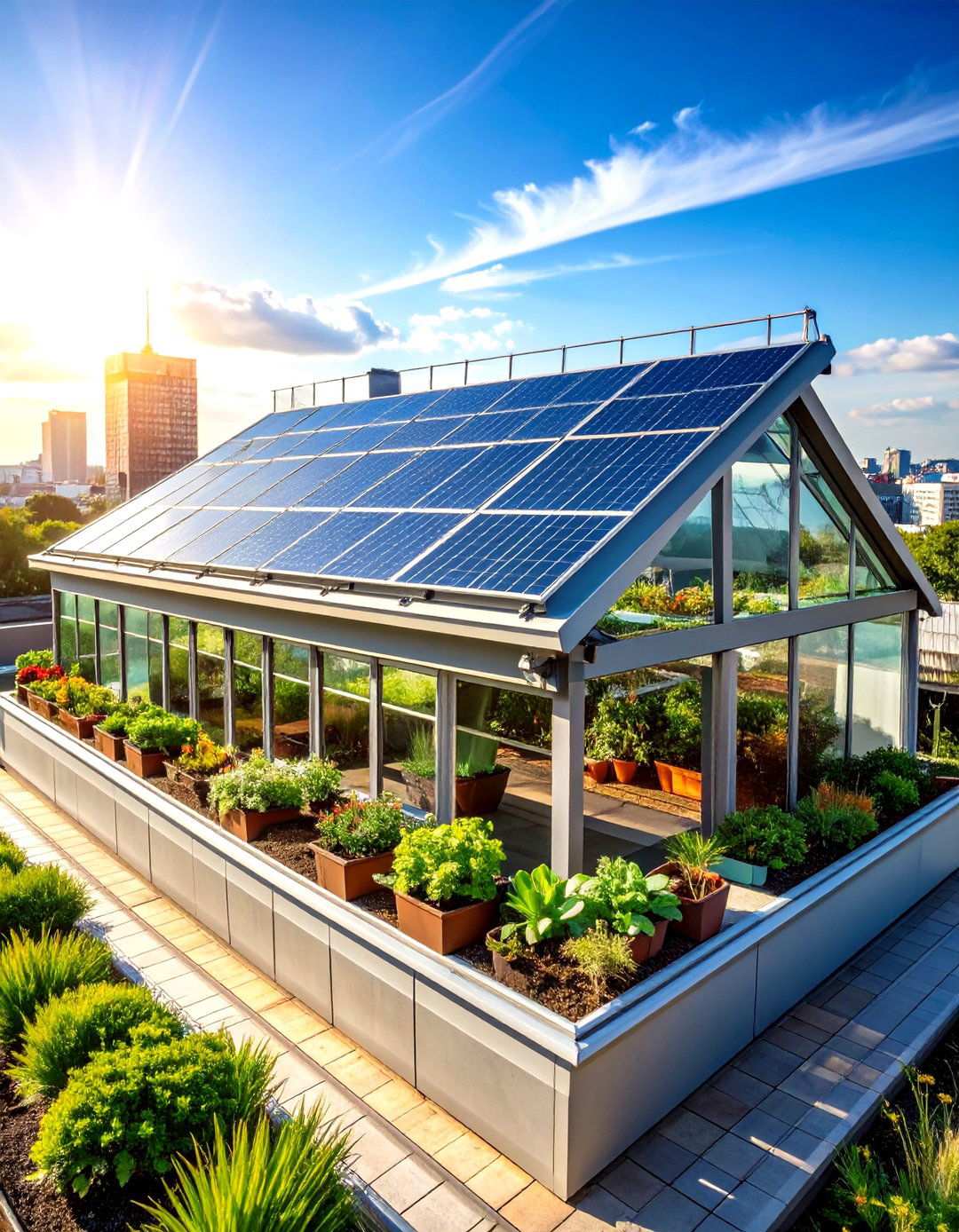 Solar Powered Rooftop Greenhouse System - 24 Rooftop Greenhouse Ideas