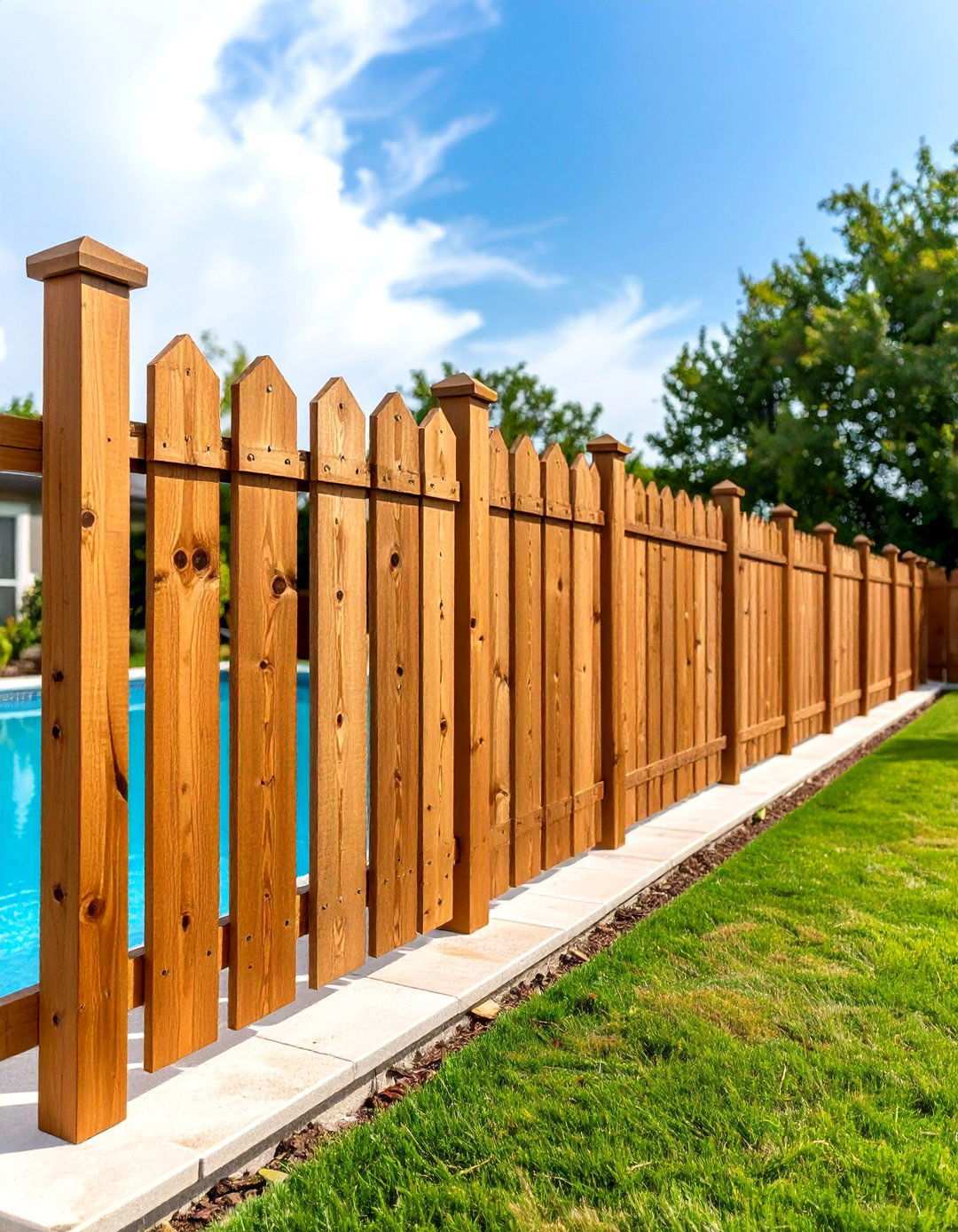 Solid Wood Privacy Fence - 24 Pool Privacy Ideas