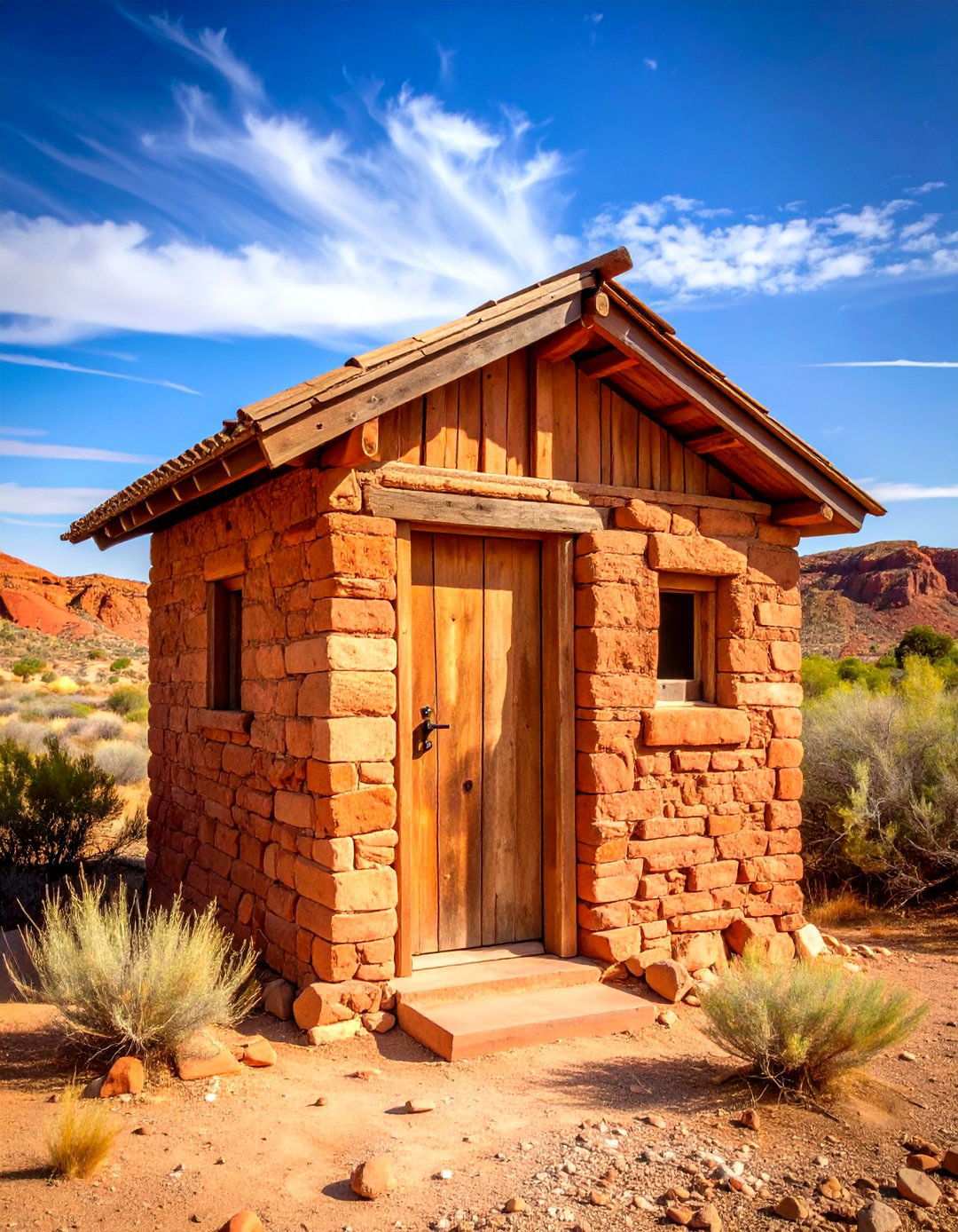 Southwest Adobe and Terra Cotta with Desert Aesthetics - 24 Outhouse Design Ideas