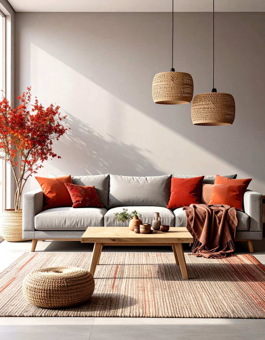 Southwest Adobe Red Clay and Stone Grey - 24 Red and Grey Living Room Ideas