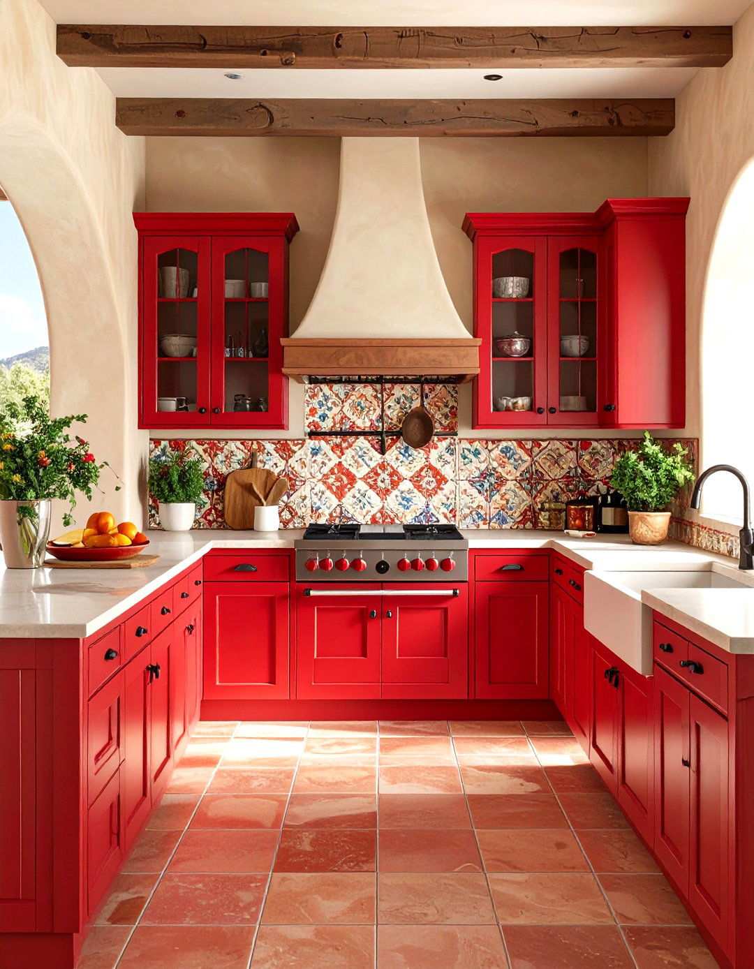 Southwest Adobe Red Kitchen Design - 24 Red Kitchens