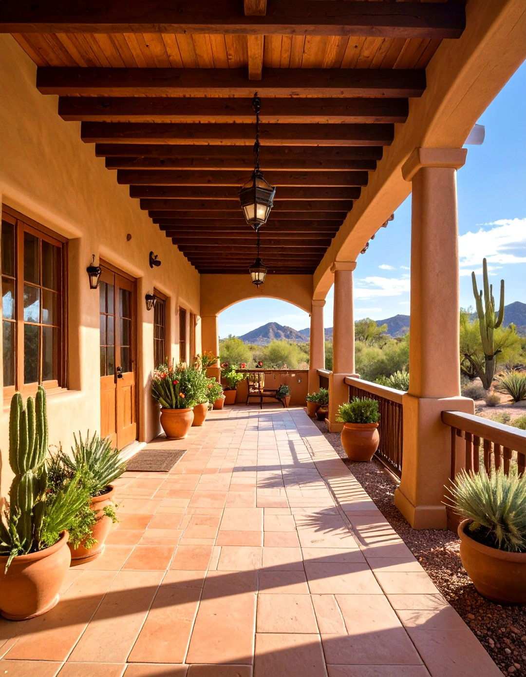 Southwest Adobe Style Elements - 24 Open Gable Porch Ideas