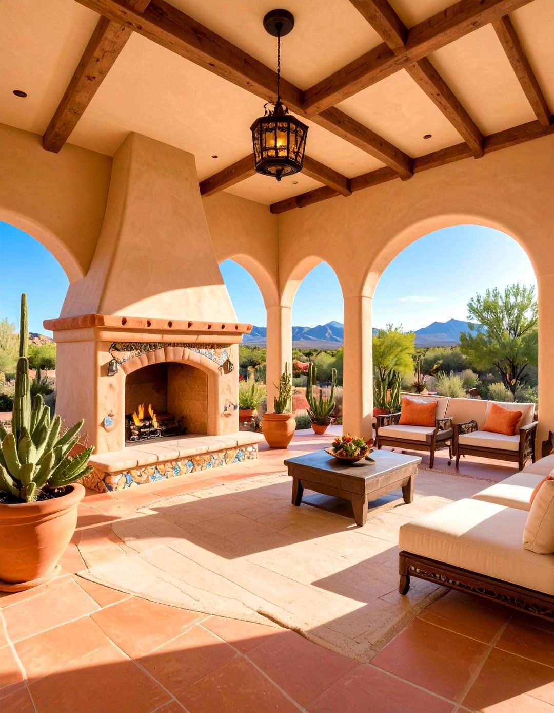 Southwest Adobe Style Fireplace - 24 Sunroom With Fireplace Ideas
