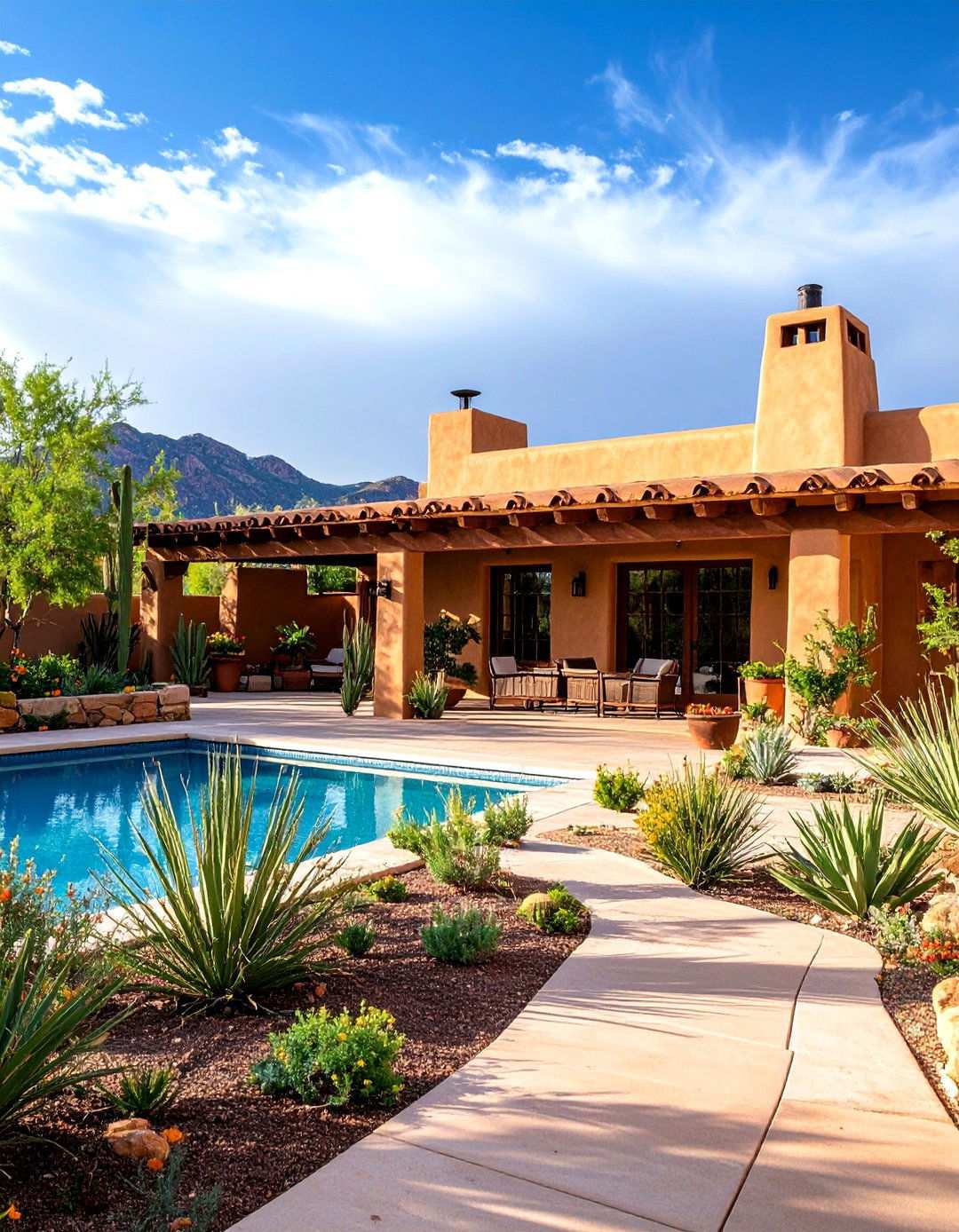 Southwestern Adobe Pool Shed - 24 Pool Shed Ideas
