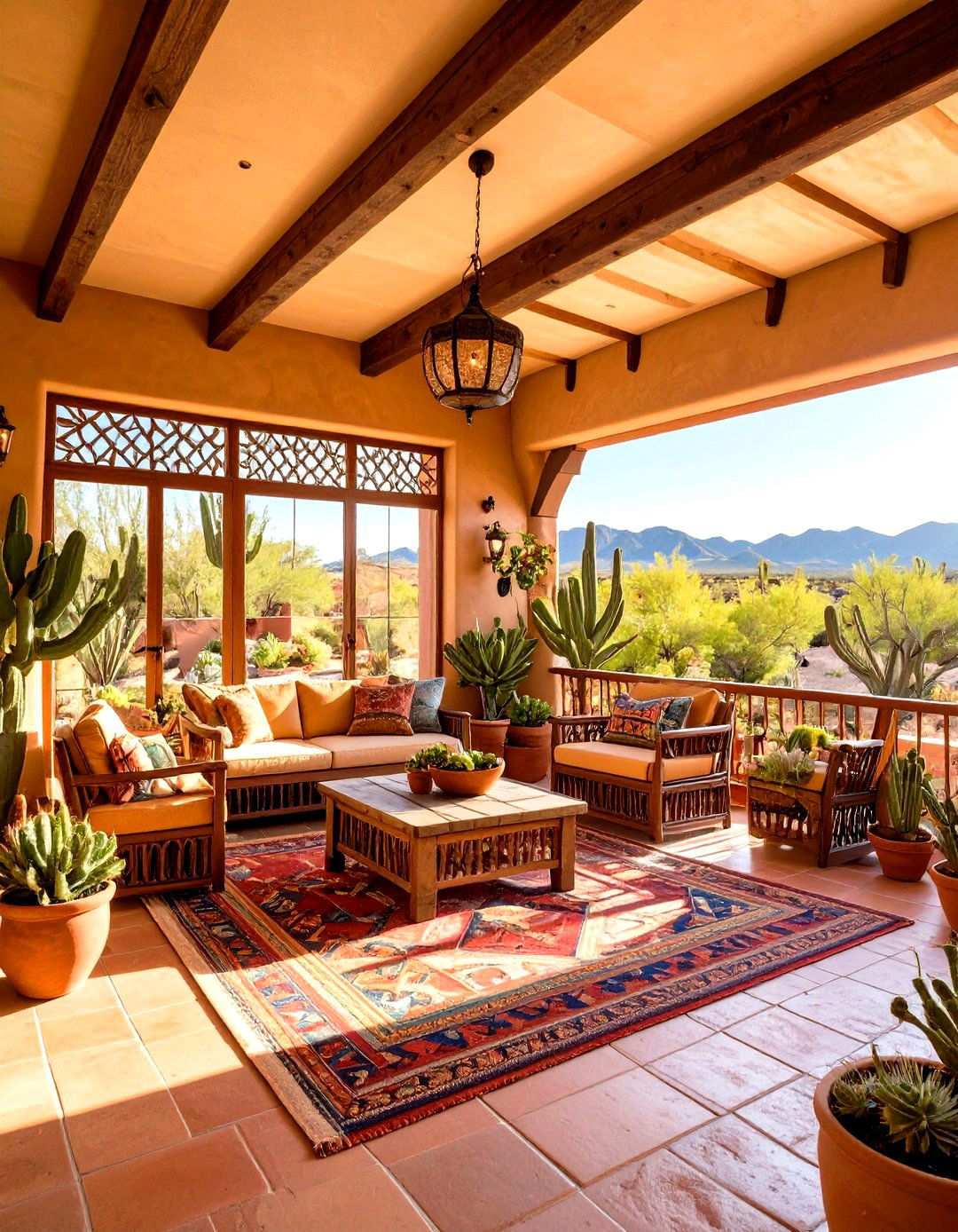 Southwestern Adobe Screened Portal - 24 Small Screened-in Porch Ideas