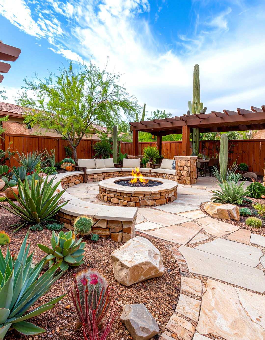 Southwestern Desert L Shaped Landscape - 24 L Shaped Backyard Ideas