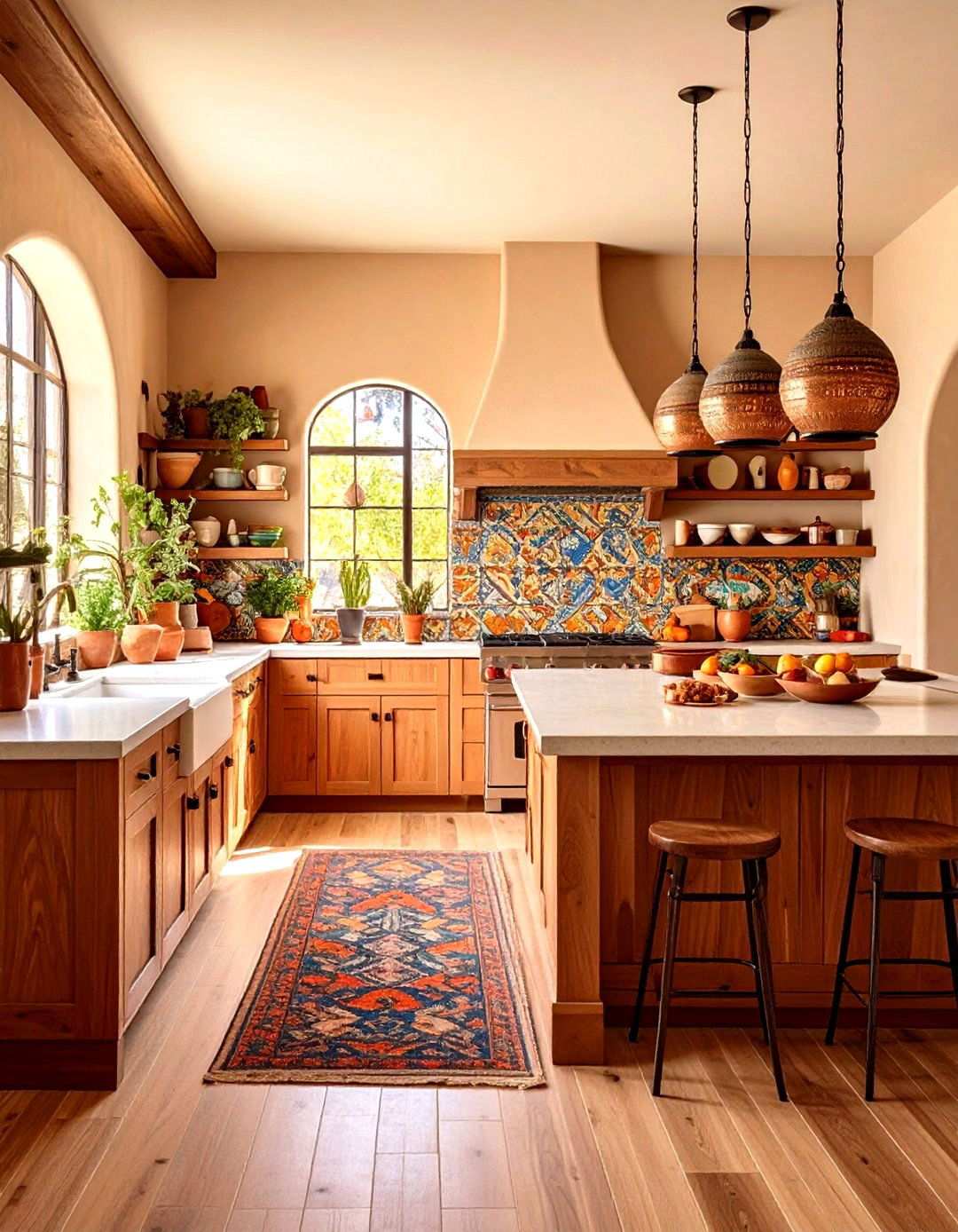 Southwestern Kitchen with Mesquite Butcher Block - 24 Kitchens With Butcher Block Countertops
