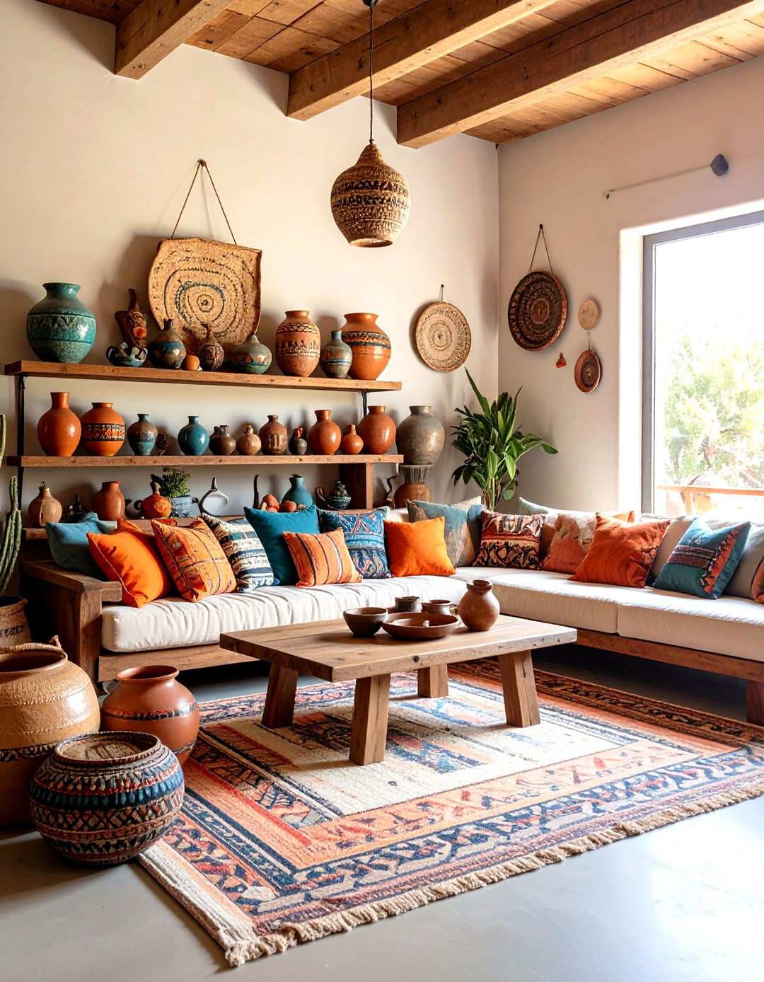 Southwestern Pottery Displays - 24 Western Living Room Ideas