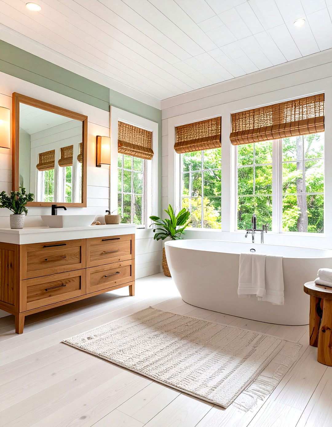 Spa Inspired White Shiplap Bathroom Oasis - 24 shiplap bathroom ideas
