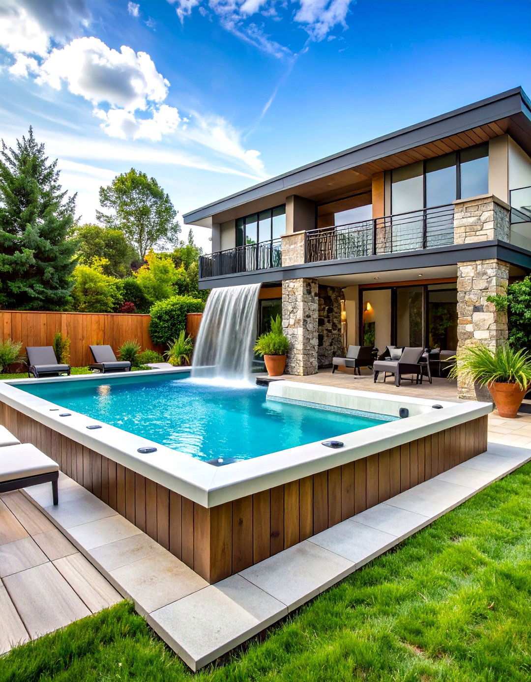 Spa Integration Lagoon Pool - 24 Lagoon Pool Ideas