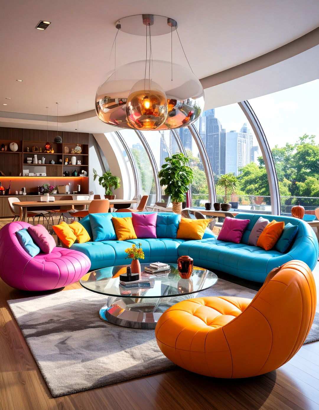 Space Age Retro Living Room with Futuristic Elements - 24 Small Living Room Ideas