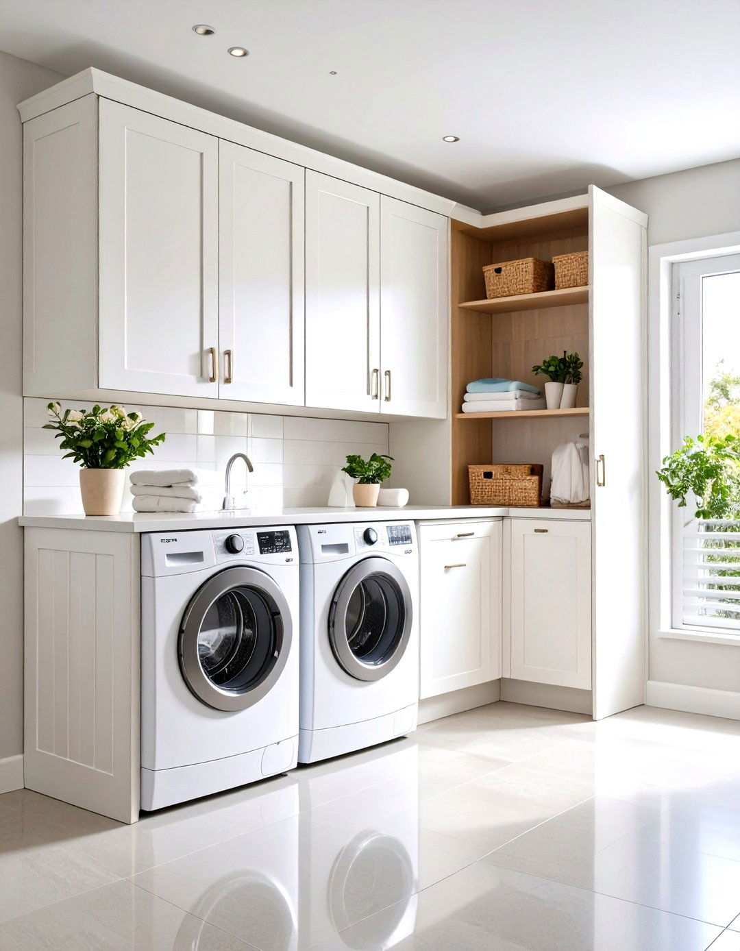 Space Saving Bifold Door with Louvered Panels - 24 Laundry Room Door Ideas
