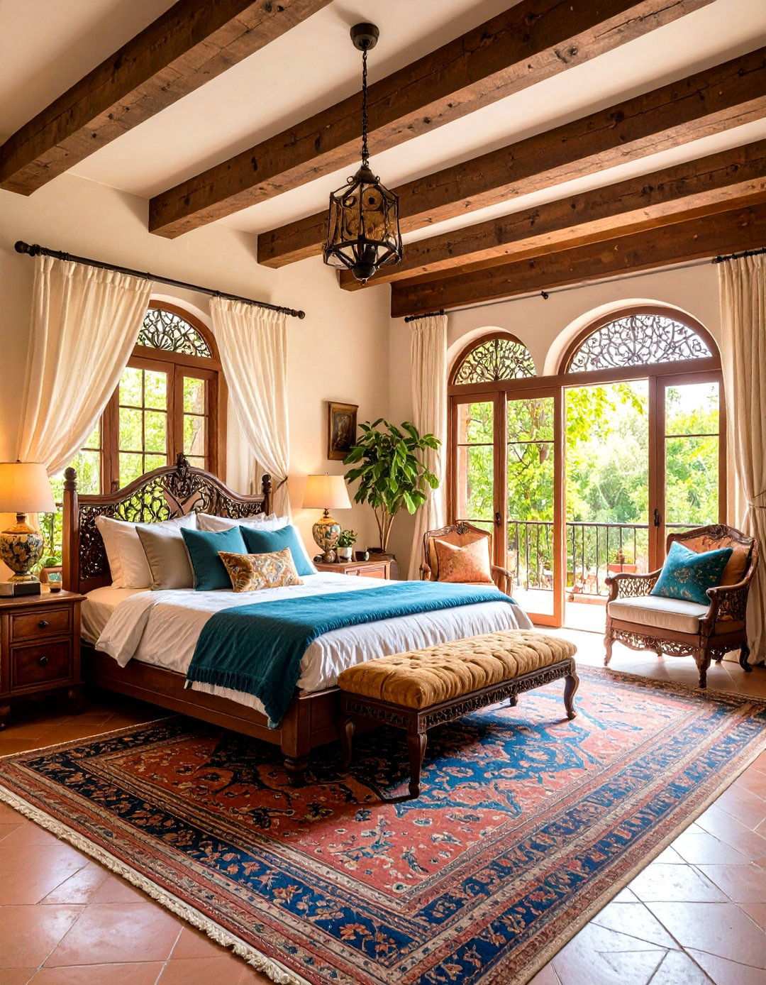 Spanish Bedroom with Window Seat Reading Nook - 24 spanish interior design ideas