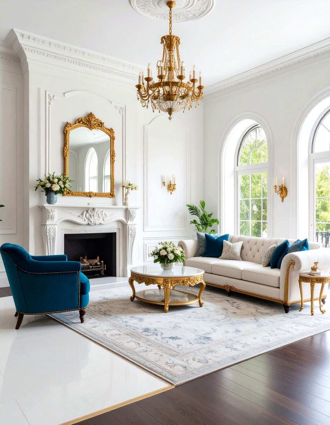 Spanish Colonial Living Room with Arched Windows - 24 spanish interior design ideas