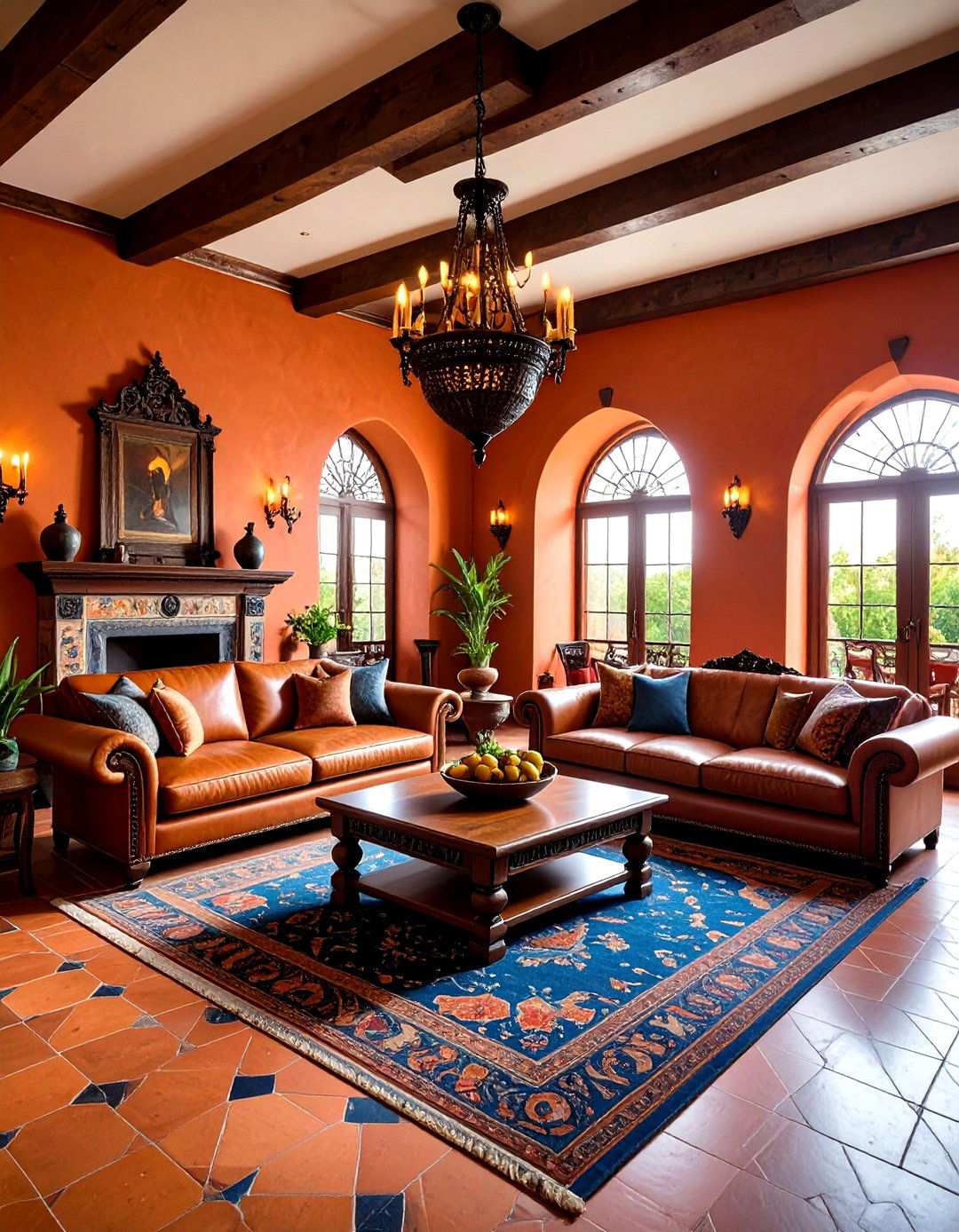 Spanish Colonial Royal Living Room - 24 Royal Living Room Design Ideas