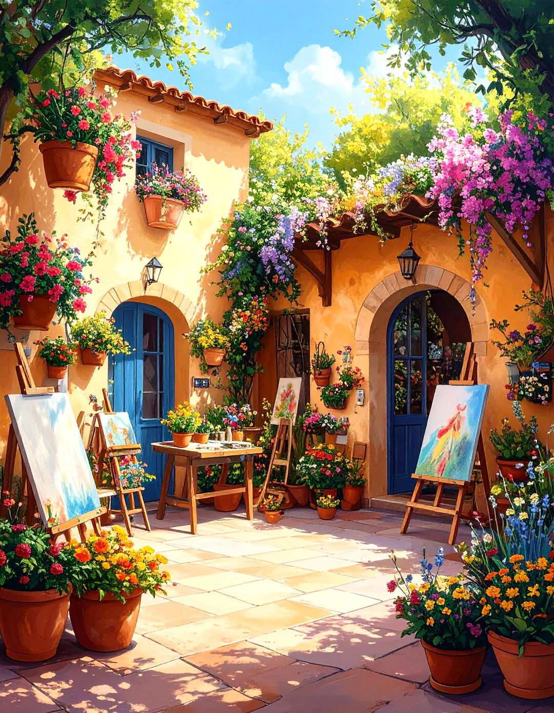 Spanish Courtyard Art Studio - 24 Spanish Courtyard Ideas
