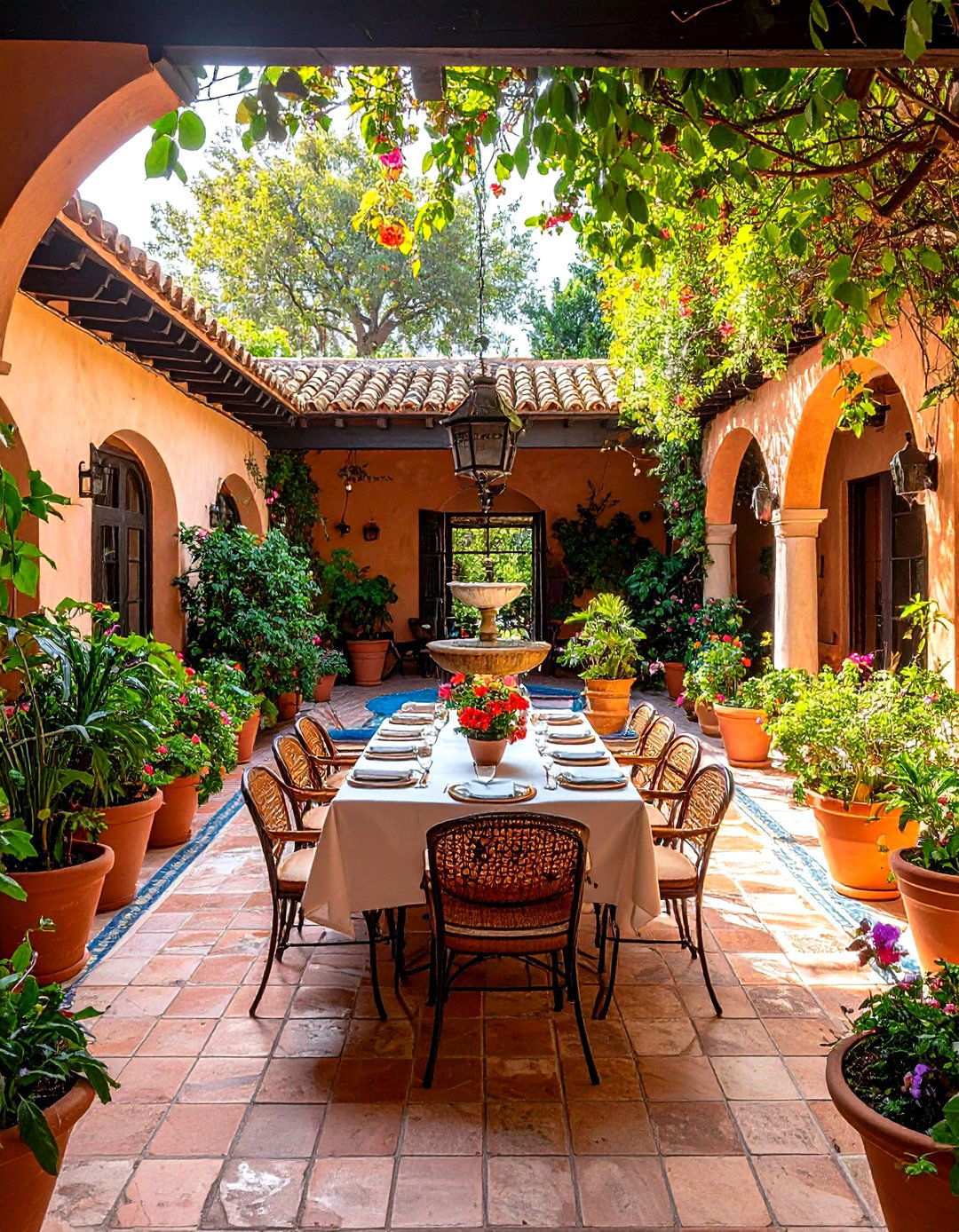Spanish Courtyard Dining Design - 24 spanish style dining room ideas