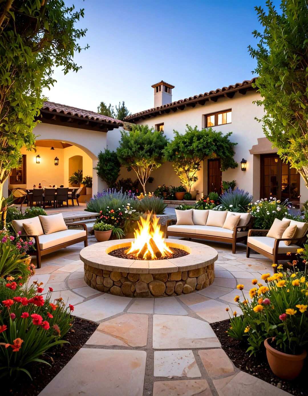 Spanish Courtyard Fire Feature Focus - 24 Spanish Courtyard Ideas