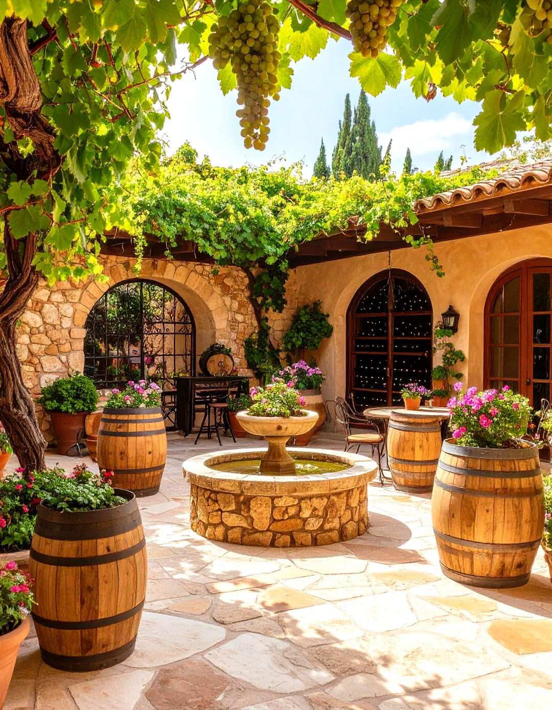 Spanish Courtyard Wine Garden - 24 Spanish Courtyard Ideas