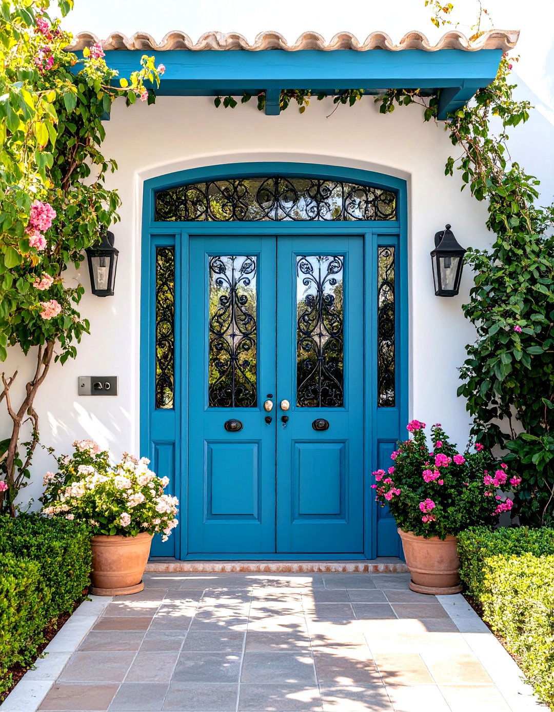 Spanish Door with Transom Window - 24 Spanish Style Front Door Ideas