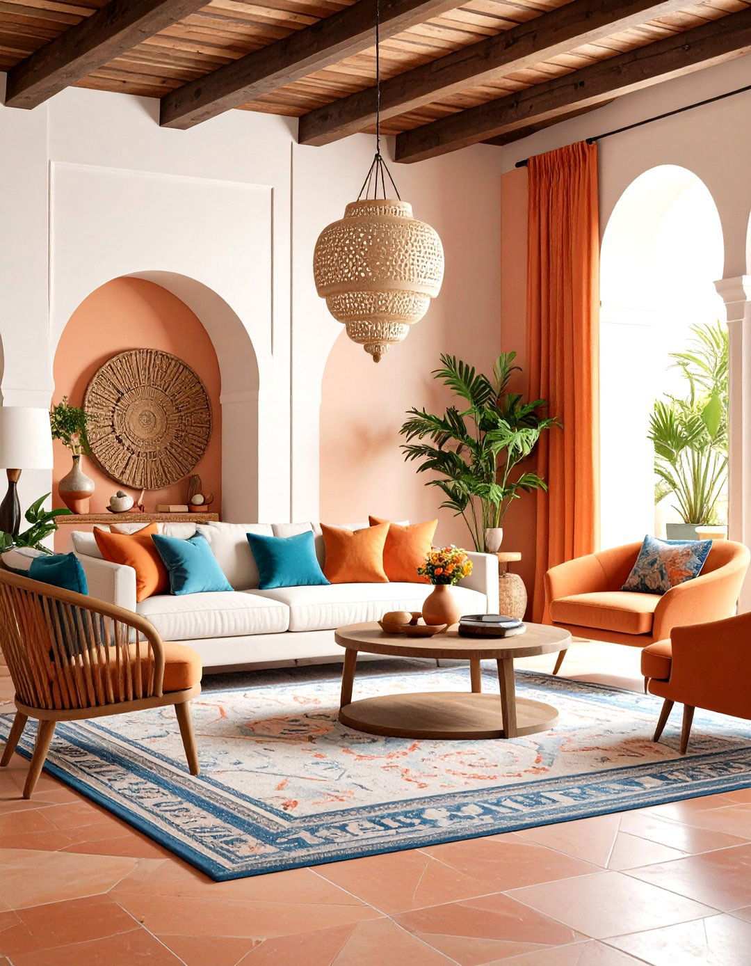 Spanish Living Room with Textured Stucco Walls - 24 spanish interior design ideas