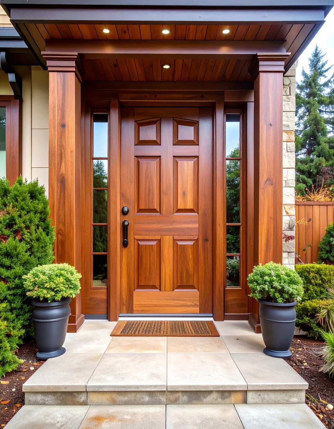 Special Walnut Stained Front Door - 24 Stained Front Door Ideas