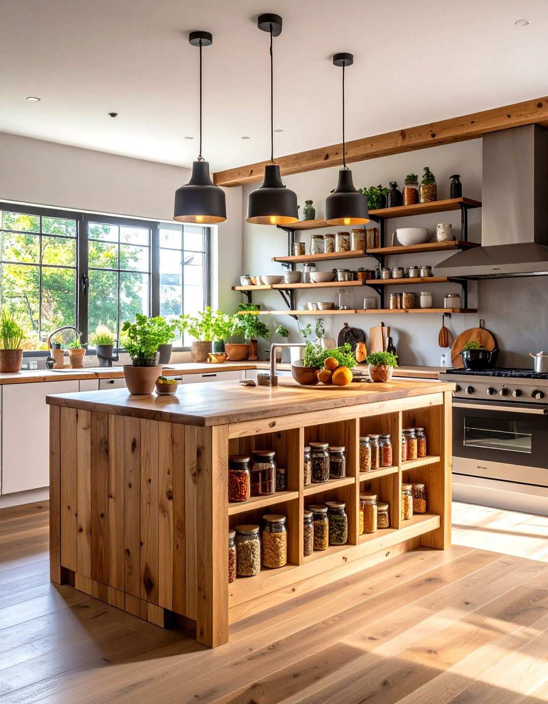Spice Rack Kitchen Island - 24 Rustic Kitchen Island Ideas