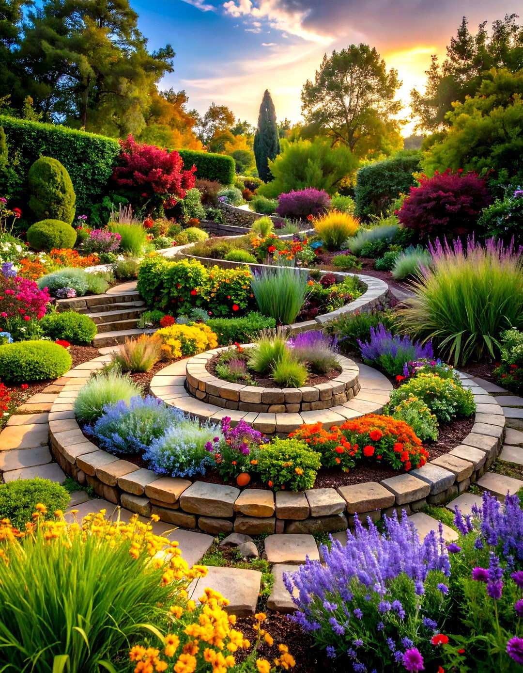 Spiral Herb Garden Sculpture - 24 Vegetable Garden Ideas