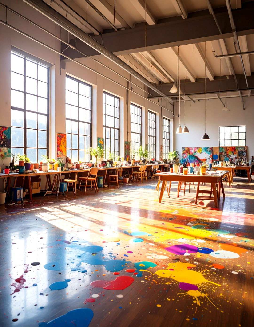 Splatter Paint Floor Technique - 24 Painted Floor Ideas