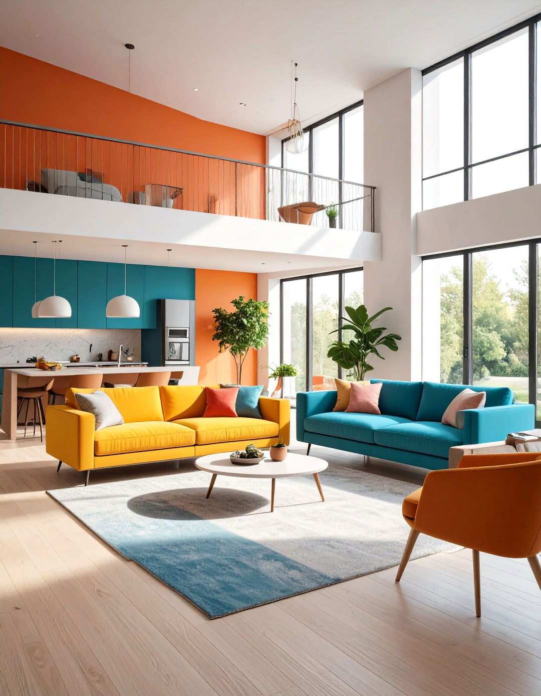 Split Level Architecture - 24 Large Living Room Ideas