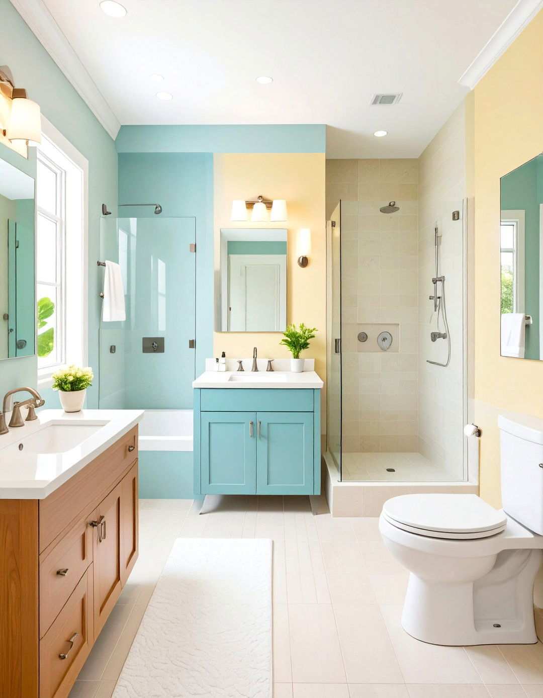 Split Level Privacy Layout - 24 Jack and Jill Bathroom Ideas
