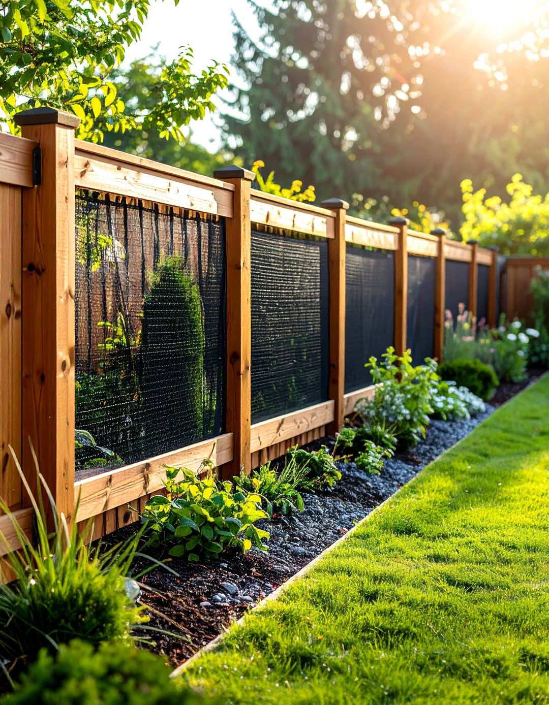 Split Rail Fence with Deer Netting Overlay - 24 Vegetable Garden Fence Ideas
