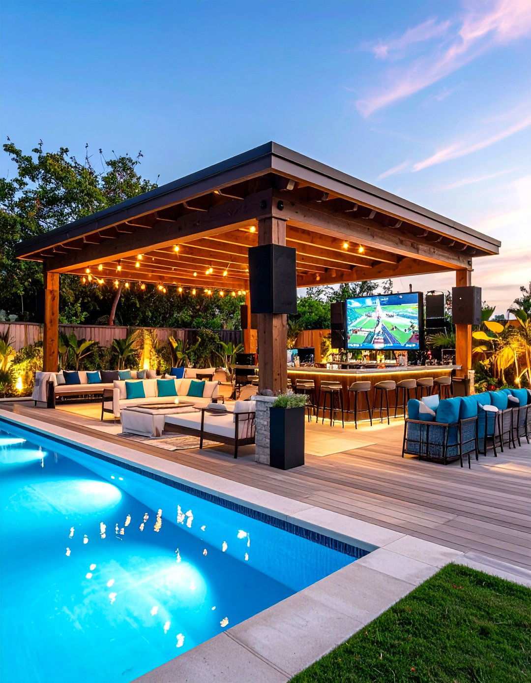 Sports Bar Entertainment Pool Gazebo - 24 Pool Gazebo Ideas