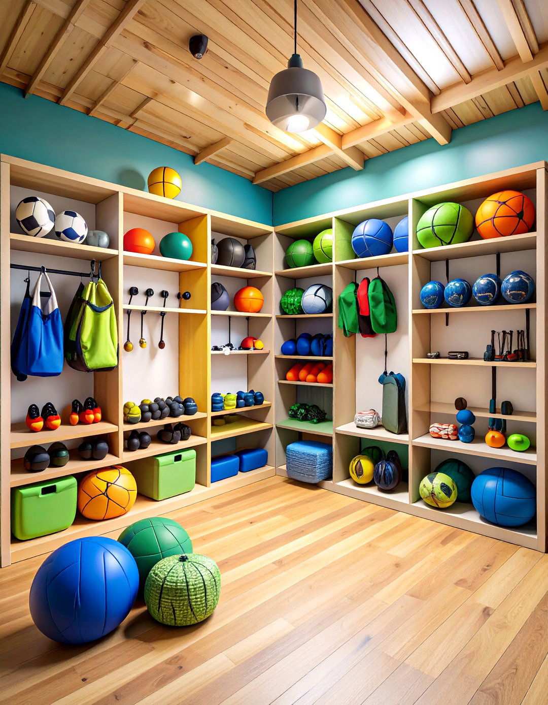 Sports Equipment Organization Zone - 24 Shed Organization Ideas
