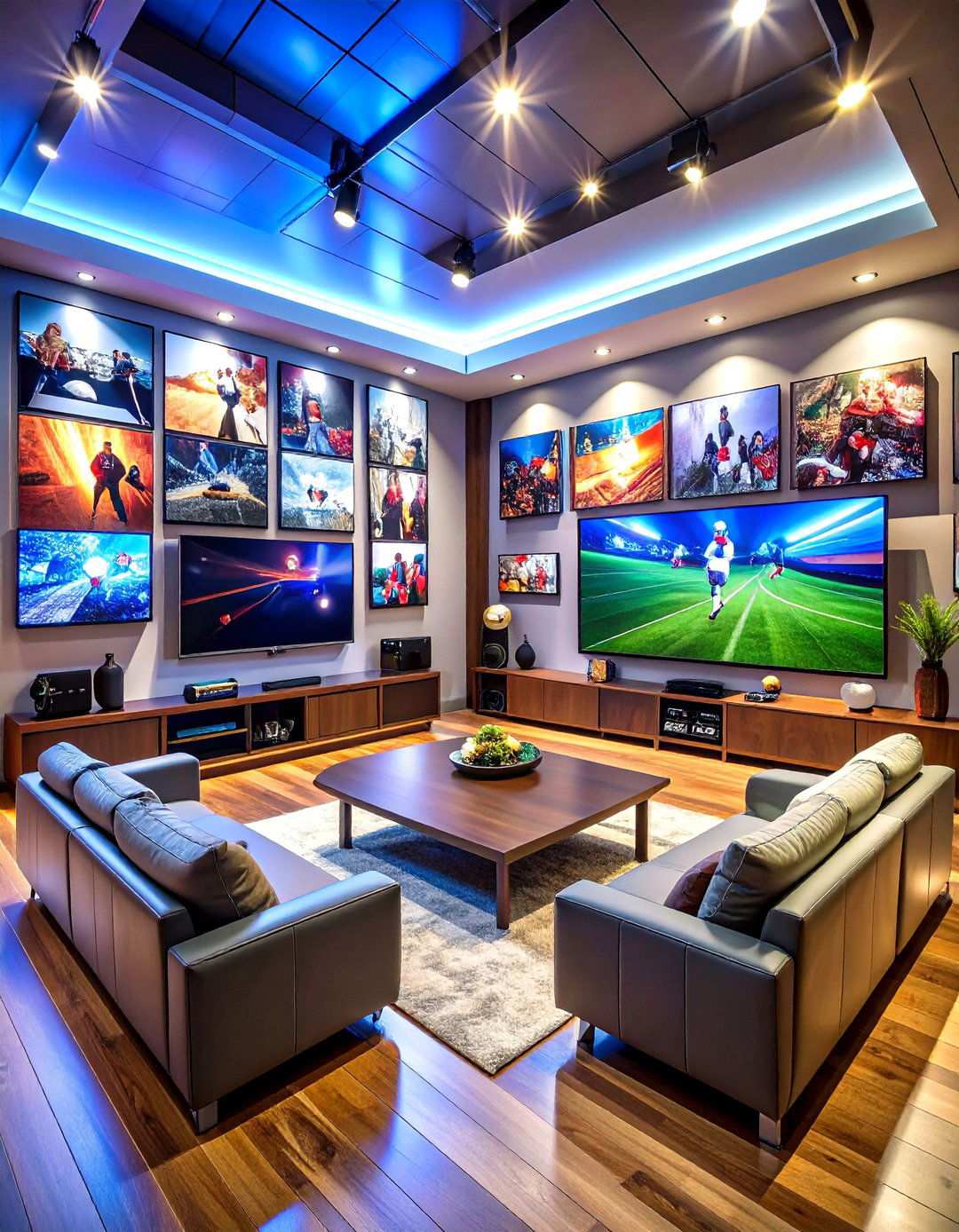 Sports Themed Media Den - 24 Media Room Ideas