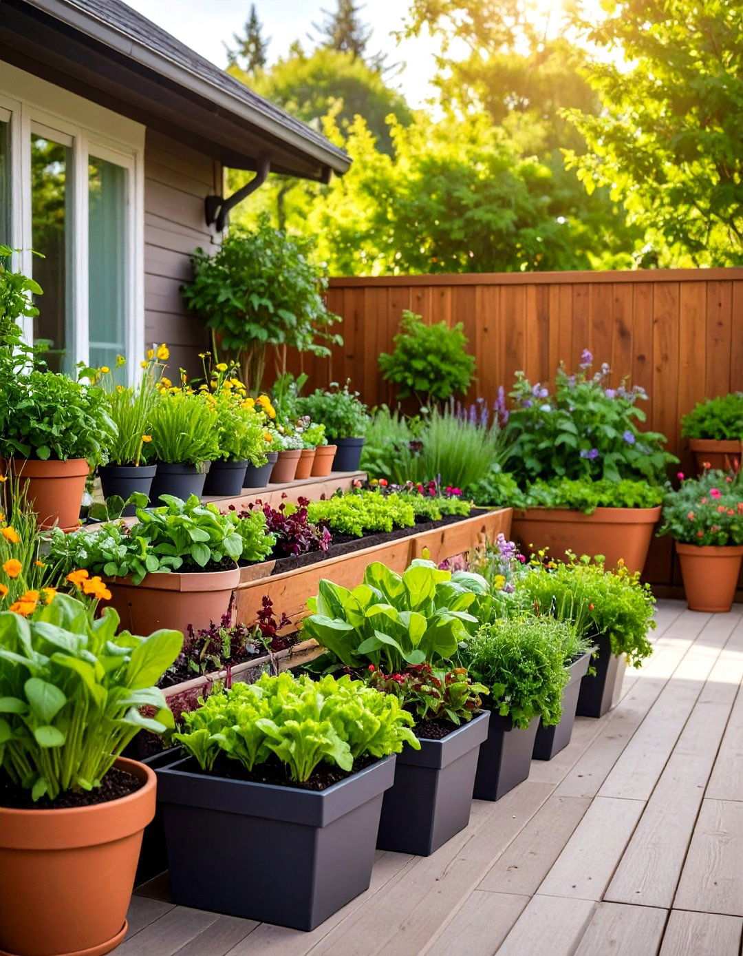Spring Container Herb and Vegetable Garden - 24 Spring Garden Ideas