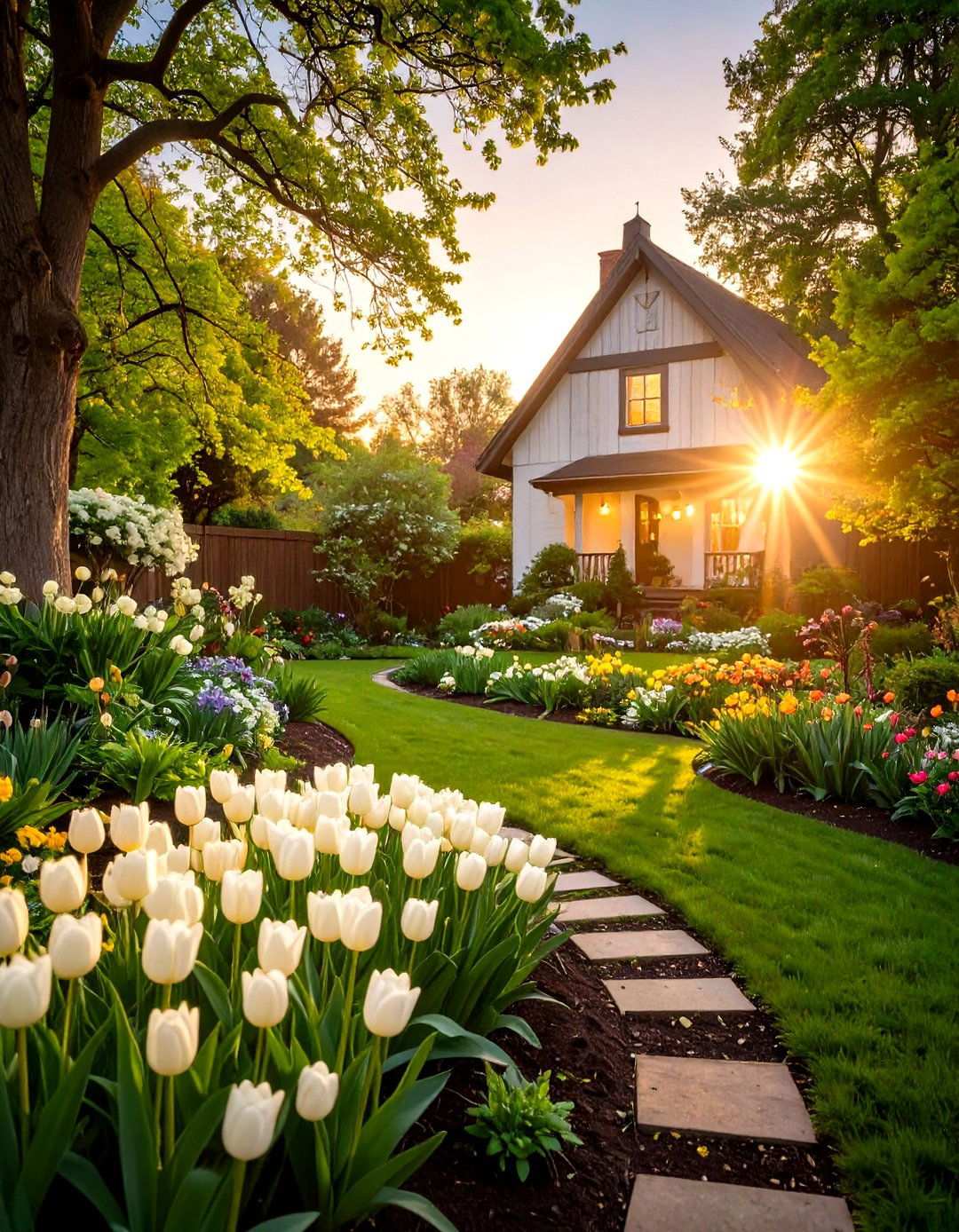 Spring Evening Garden Design - 24 Spring Garden Ideas