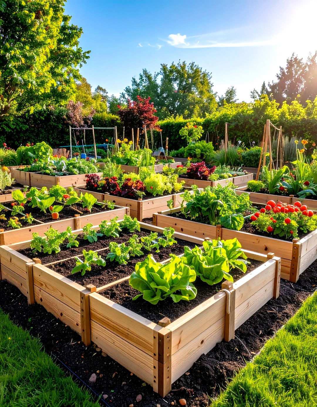 Square Foot Intensive Planting Layout - 24 Vegetable Garden Ideas