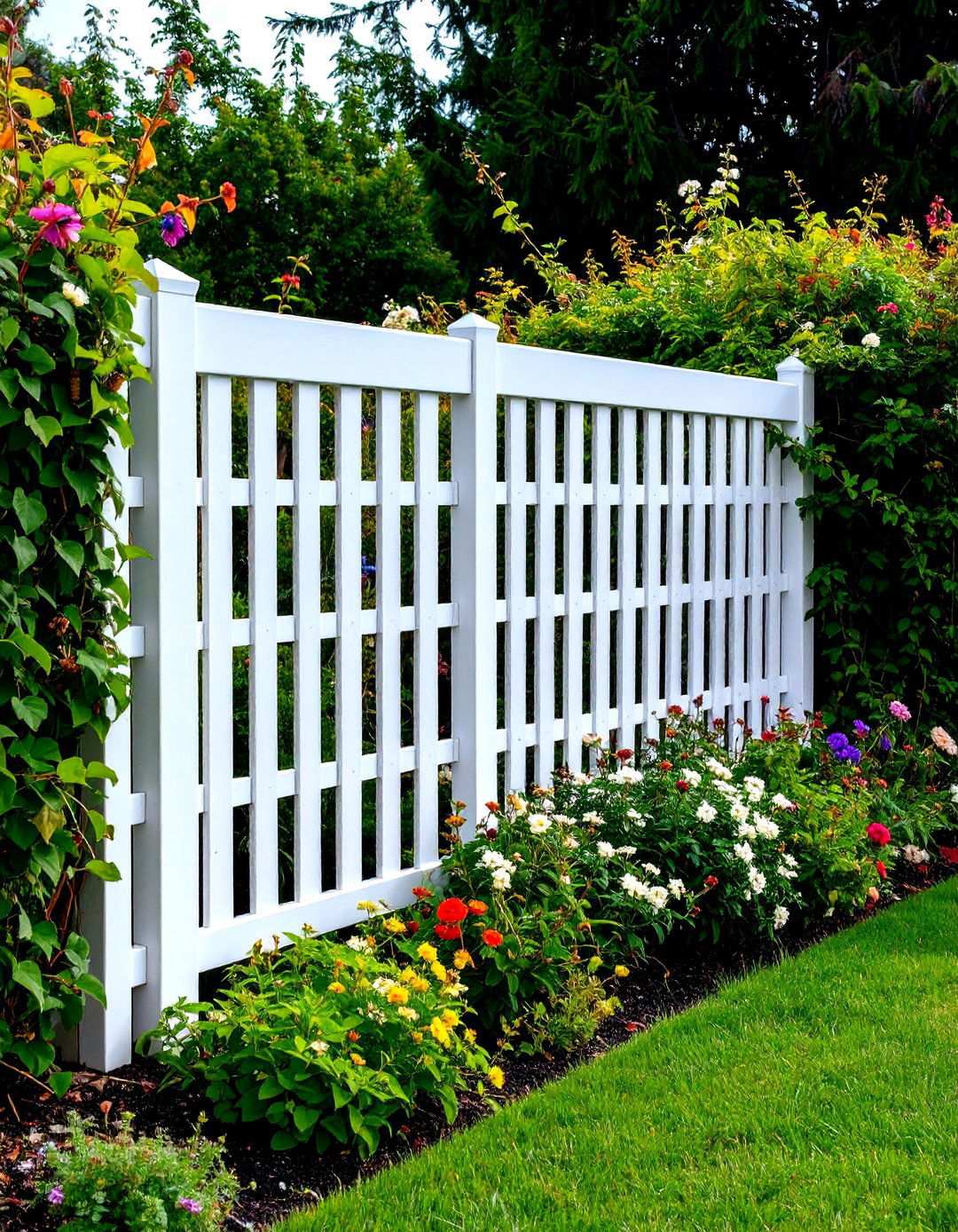 Square Grid Garden Fence - 24 Lattice Fence Ideas