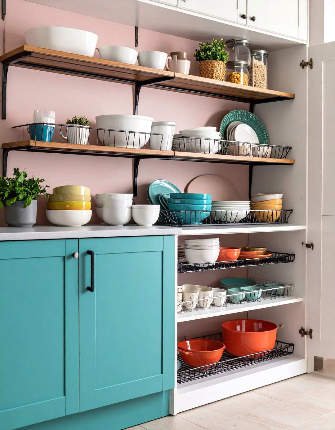 Stackable Cabinet Shelf Inserts - 24 Small Kitchen Storage Ideas