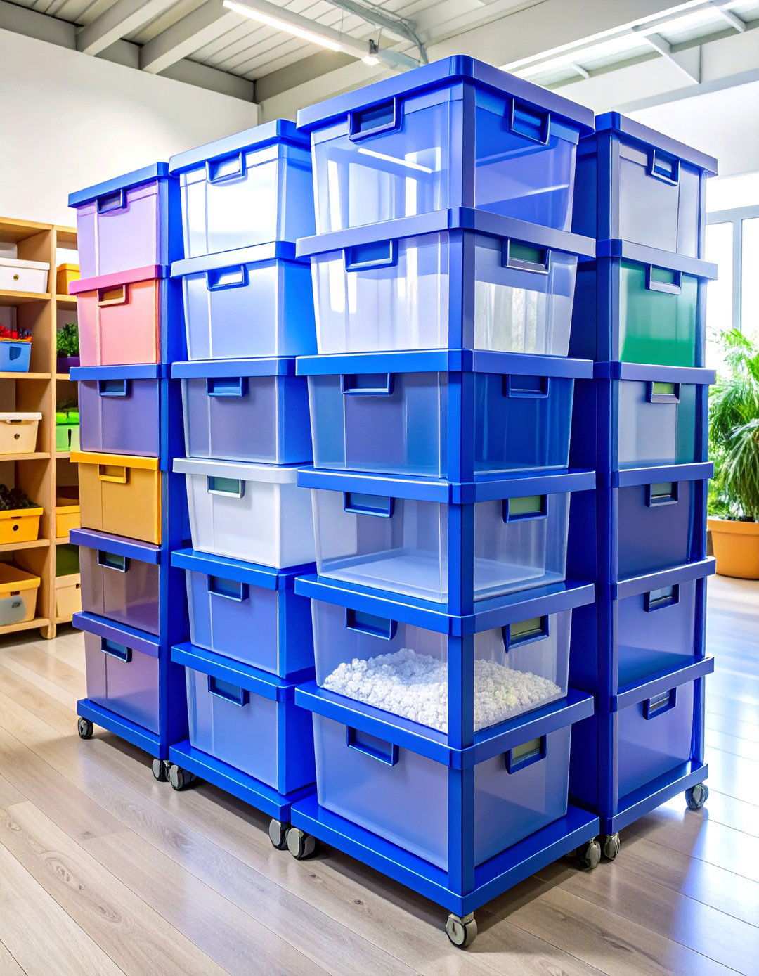 Stackable Storage Bins System - 24 Office Shelving Ideas