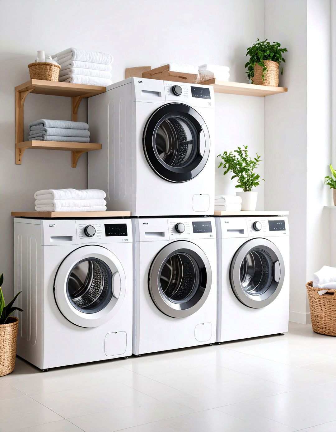 Stackable Washer Dryer Configuration - 24 Small Utility Room Ideas