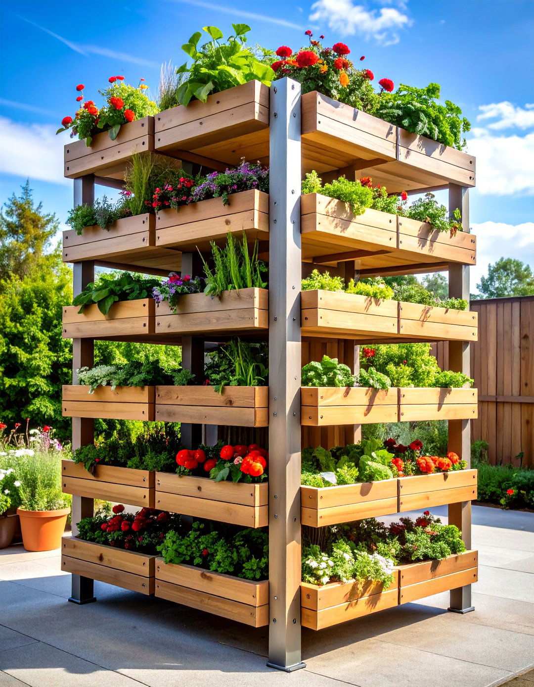 Stacked Planter Tower - 24 Urban Garden Ideas