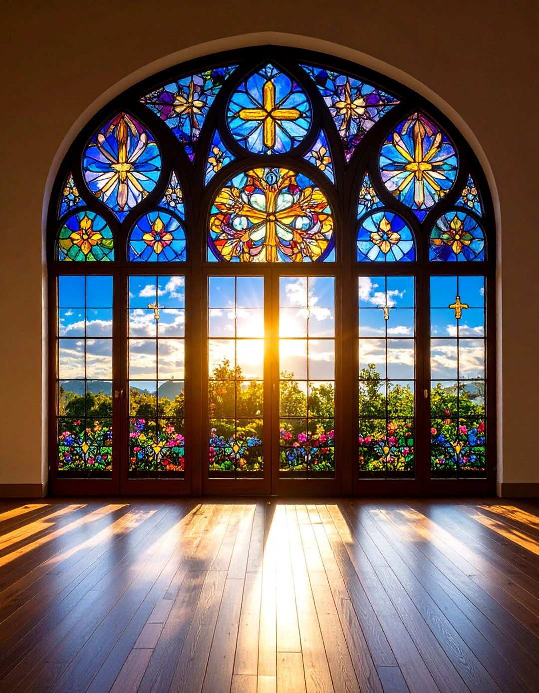 Stained Glass Cathedral Window Film - 24 Window Film Designs