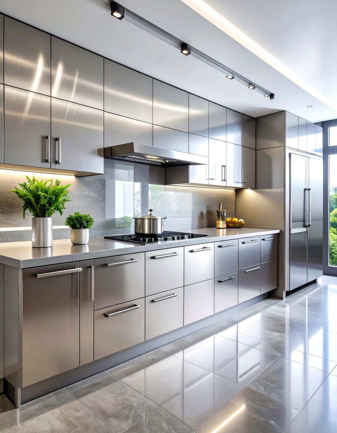 Stainless Steel Modern Kitchen Doors - 24 Kitchen Door Design Ideas